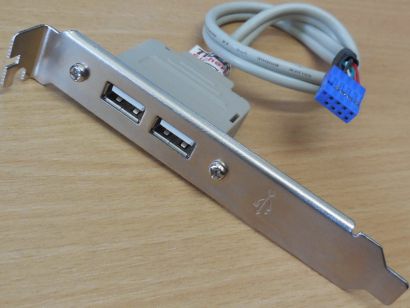 2 Port USB 2.0 Anschluss Slotblende Slot Blende Slotblech USB bracket* pz677