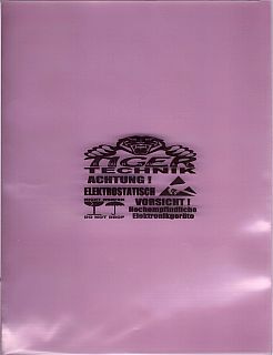 100 Antistatische Schutzbeutel 152x203x0,08mm Rosa transluzent ESD Warndruck*E26