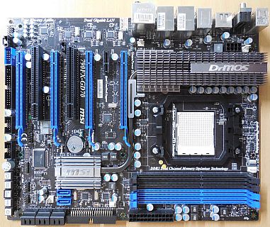 MSI 790FX-GD70 MS-7577 Ver1.1 Mainboard +Blende AMD 790FX Sockel AM3 DDR3* m1043