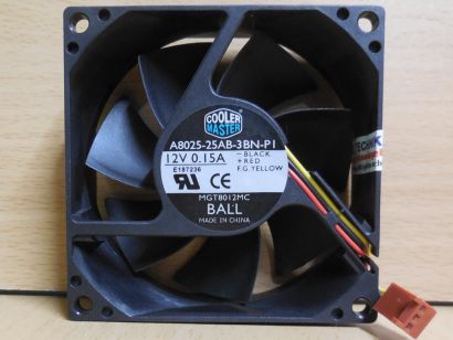 Cooler Master A8025-25AB-3BN-PI MGT8012MC Gehäuse Lüfter 80mm 12V FAN 3pin*GL165