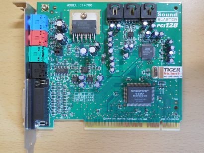 Creative Labs CT4700 Sound Blaster 128 Game Retro PCI SB Mic Audio Midi Port*s78