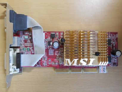 MSI RX9250-TD128 MS-8999 Ver1.A Radeon 9250 128MB VGA TV-Out DVI RETRO AGP* g613