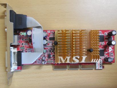 MSI MS-8998 FX5200-TD128LF nVidia GeForce FX5200 128MB DVI TV VGA Retro AGP*g614
