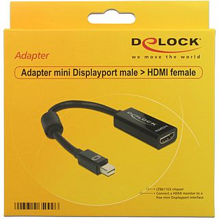 Delock Adapter mini DisplayPort 1.1 Stecker > HDMI Buchse passiv schwarz* pz958