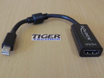 Delock Adapter mini DisplayPort 1.1 Stecker > HDMI Buchse passiv schwarz* pz958