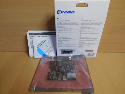 Conrad 4 Port USB 3.0 PCI Express Karte PCI-E x1 Art No. 46 93 89 NEC CHIP* sk75