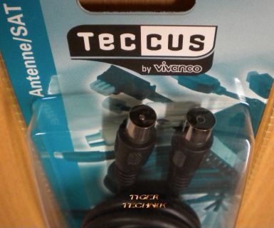 Teccus by Vivanco Absorberkabel TV/Radio Antennenkabel >90db Koax 3m so34