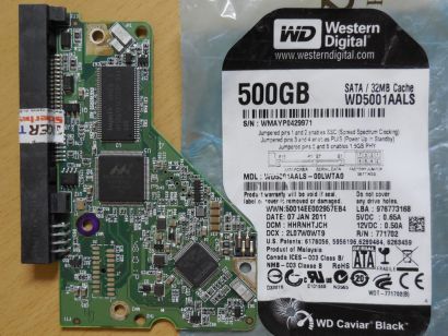 Western Digital Black WD5001AALS-00LWTA0 PCB Controller Elektronik Platine*FE256