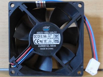 Cooler Master A8025-14BB-3AN-D1 AUB0812L-SE Lüfter 80mm 12V 0.14A 3pol FAN*GL178