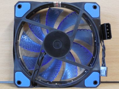 Akyga AW-12C-BL 15 LED Gehäuse Lüfter 120mm 12V 3-pol Molex LED blau FAN* GL181