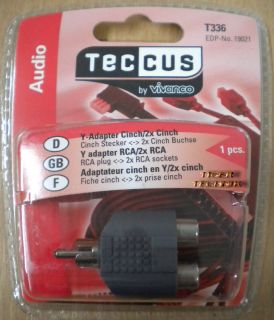 Teccus by Vivanco Audio Y Adapter Cinch Stecker - 2x Cinch Buchse* so56