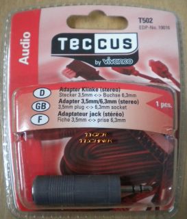Teccus by Vivanco Audio Adapter Klinke Stecker 3,5mm - Buchse 6,3mm* so57
