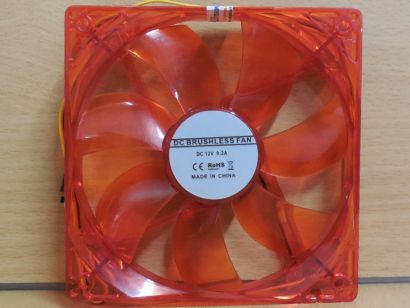 12cm Gehäuse Lüfter rot 120mm 3-pol LED rot DC Brushless Case FAN* GL187