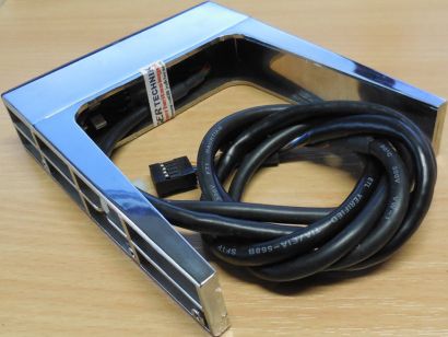 PC 3,5 Zoll Einbauschacht 2x USB2.0 Audio Mikrofon Front Panel schwarz* pz1027