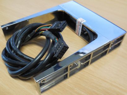 PC 3,5 Zoll Einbauschacht 2x USB2.0 Audio Mikrofon Front Panel schwarz* pz1027