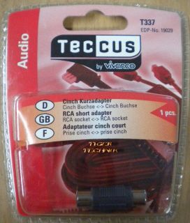 Teccus by Vivanco Audio Kurzadapter Chinch Buchse - Chinch Buchse* so65