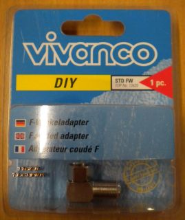 Vivanco DIY F-Winkeladapter F-Stecker F-Buchse aus Metall hohe Qualität* so77