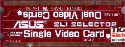 Asus SLI Crossfire Selector Switch Single Dual Video Cards x1 oder 2x1* mbz08