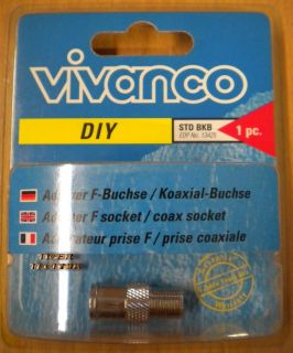 Vivanco DIY SAT Adapter F-Buchse - Koaxial Buchse aus Metall hohe Qualität so86
