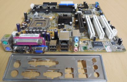 Asus P5S800-VM Rev1.01 Mainboard +Blende Sockel 775 SATA AGP VGA LAN Audio*m1103