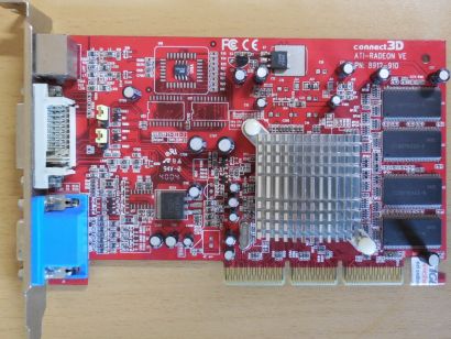 Connect 3D C3D 6005 ATI Radeon VE 7000 64MB 64Bit Retro AGP VGA DVI TV-Out* g682