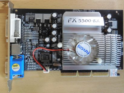 MegaSpeed GF FX5500/8D256DT GeForce FX 5500 256MB RETRO AGP VGA TV-Out DVI* g715