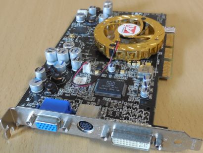 ATI Radeon 9800 256M 256MB 256Bit RETRO AGP Grafikkarte DDR DVI-I VIVO VGA* g717