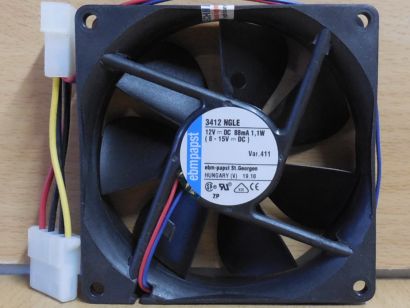ebmpapst 3412 NGLE 12V DC 88mA 92mm 4-pol Molex Gehäuse Lüfter FAN Cooler* GL203