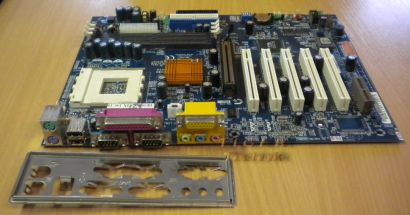 Gigabyte GA-7ZX Rev 1.01 Mainboard + Blende Sockel A 462 AGP Sound 5x PCI* m113