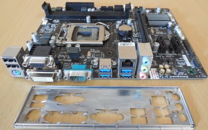 Gigabyte GA-H81M-D2V Rev 2.0 Mainboard +Blende Intel H81 Sockel 1150 USB3* m1117