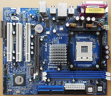 ASRock P4VM800 Rev 1.03 Retro Mainboard +Blende Intel Sockel 478 VGA LAN* m1121