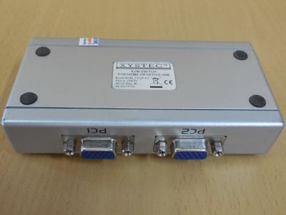 Xystec NCBL-102UP Ro KVM-Switch USB/VGA für 2 PCs silber* pz1130