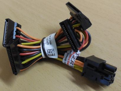 Dell 0CR9TD 6-pin zu 4x SATA Power Kabel Stromkabel Precision T1700 MT* pz1135