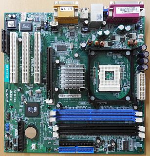 ASRock GE PRO-HT Mainboard +Blende Sockel 478 SiS DDR SDRAM VGA LAN Audio* m1134
