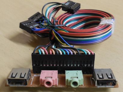 HK-1020-7.1 2x USB2.0 + Audio Front IO Panel Retro Modding Kabel ca. 63cm*pz1145