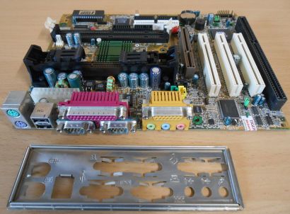 MSI MS-6156 Ver 2.1 BX7 Mainboard +Blende Intel Slot 1 FSB100 ISA AGP PCI* m117