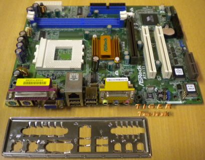 ASRock K7VM2 Rev3.01 Mainboard+Blende Sockel A 462 FSB266 VGA Sound LAN AGP*m119