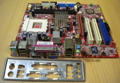 MSI KM4M-L MS-6734 Ver1 Mainboard +Blende Sockel A 462 FSB333 VGA LAN Audio*m120