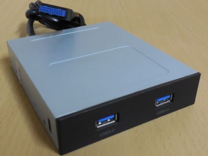 PC 3,5 Zoll Einbauschacht 2x USB3.0 Front Panel schwarz Kabel ca. 55cm* pz1152