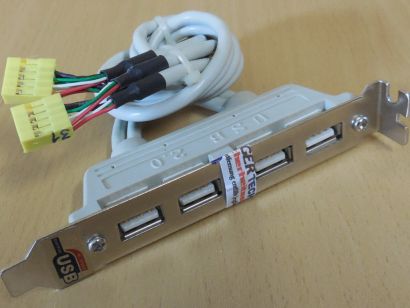 4 Port USB 2.0 Anschluss Slotblende Slot Blende Slotblech USB bracket* pz1166
