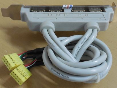 4 Port USB 2.0 Anschluss Slotblende Slot Blende Slotblech USB bracket* pz1166