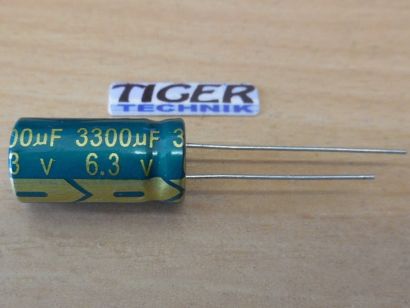 1x Stück JCCON Elko Elektrolytkondensator Kondensator 3300uF 6.3V 10x17mm* E147