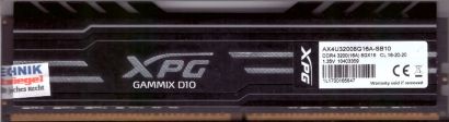 ADATA XPG GAMMIX D10 AX4U32008G16A-SB10 PC4-25600 8GB DDR4 3200MHz RAM* r1051