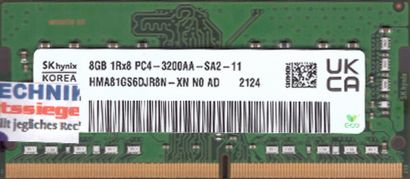 SK Hynix HMA81GS6DJR8N-XN N0 AD PC4-3200 8GB DDR4 3200MHz SODIMM RAM 1Rx8* lr148
