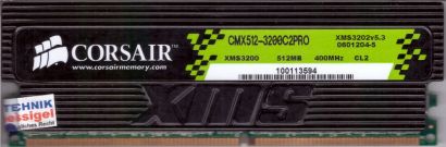 Corsair CMX512-3200C2PRO 512MB DDR1 400MHz XMS3200 Arbeitsspeicher RAM* r1067