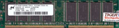 Micron MT16VDDT6464AG-335C4 512MB DDR1 333MHz PC2700 Arbeitsspeicher RAM* r1077