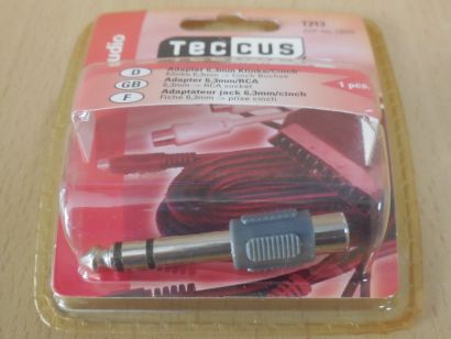Teccus by Vivanco Audio Adapter 6,3mm Klinke Stecker zu Cinch Buchse Stereo*so64