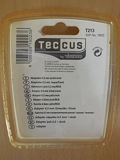 Teccus by Vivanco Audio Adapter 6,3mm Klinke Stecker zu Cinch Buchse Stereo*so64