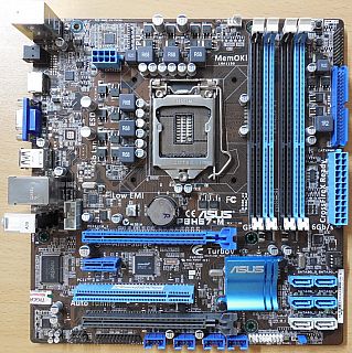Asus P8H67-M Rev3.00 Mainboard +Blende Intel H67 Sockel 1155 DDR3 VGA HDMI*m1171