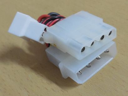 4-Pin Molex auf 3-Pin Lüfter Stromadapter Kabel mit Molex Durchschleifung*pz1263